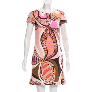 Emilio Pucci dress short sleeve pink, orange